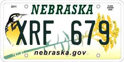 NE license plate XRF679