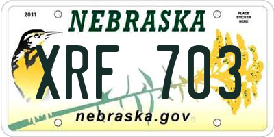 NE license plate XRF703