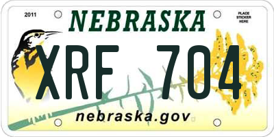 NE license plate XRF704