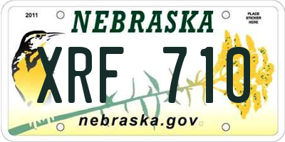NE license plate XRF710