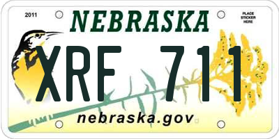 NE license plate XRF711