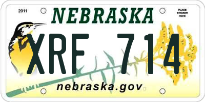NE license plate XRF714