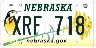 NE license plate XRF718
