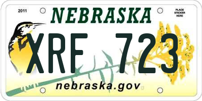 NE license plate XRF723