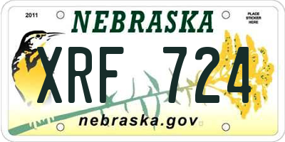 NE license plate XRF724