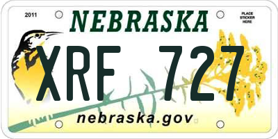 NE license plate XRF727