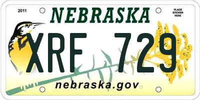 NE license plate XRF729