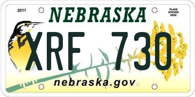 NE license plate XRF730