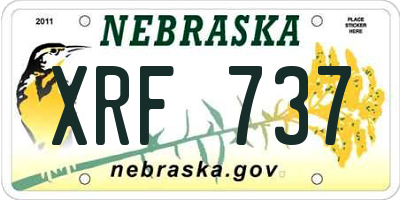 NE license plate XRF737
