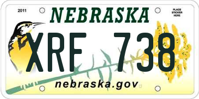 NE license plate XRF738