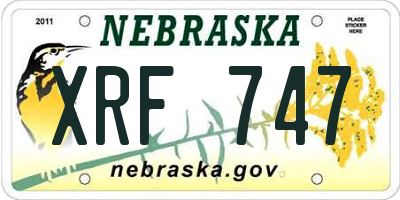 NE license plate XRF747