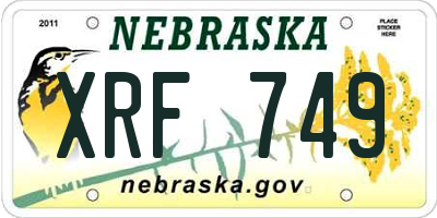 NE license plate XRF749