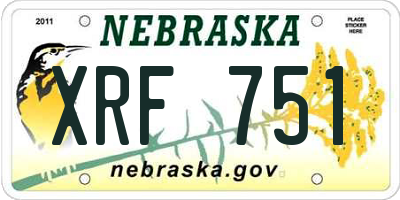 NE license plate XRF751