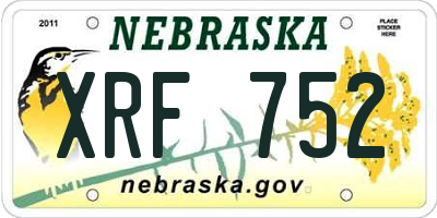 NE license plate XRF752