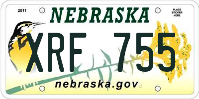 NE license plate XRF755
