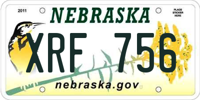 NE license plate XRF756