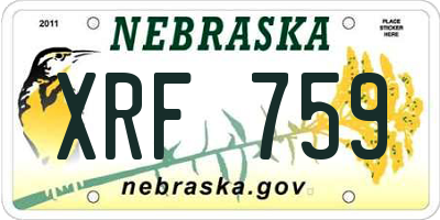 NE license plate XRF759