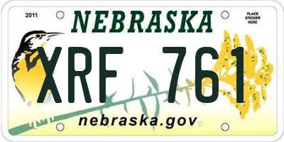 NE license plate XRF761
