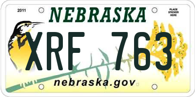 NE license plate XRF763