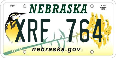 NE license plate XRF764