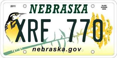 NE license plate XRF770