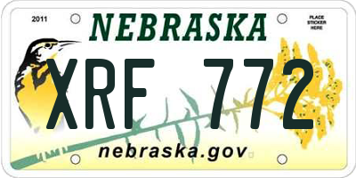 NE license plate XRF772