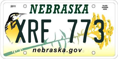 NE license plate XRF773