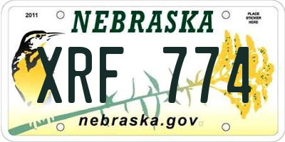NE license plate XRF774