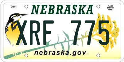 NE license plate XRF775