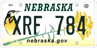 NE license plate XRF784