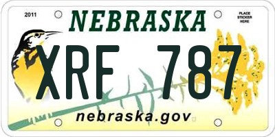NE license plate XRF787