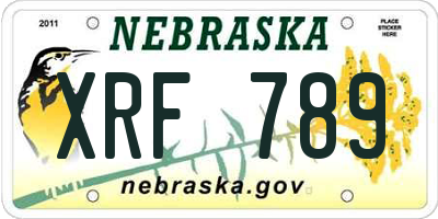 NE license plate XRF789