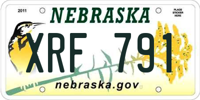 NE license plate XRF791