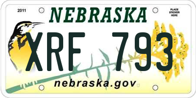 NE license plate XRF793