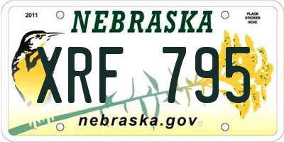 NE license plate XRF795