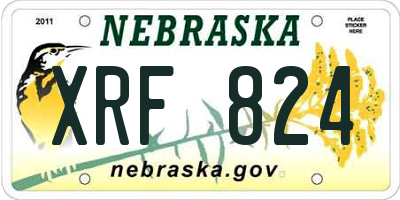 NE license plate XRF824