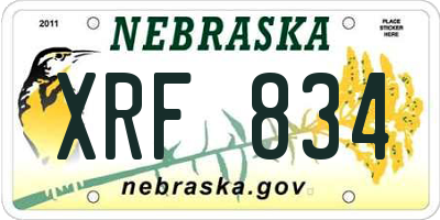 NE license plate XRF834