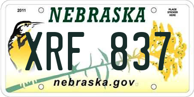 NE license plate XRF837