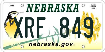 NE license plate XRF849