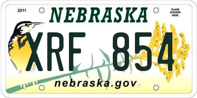 NE license plate XRF854