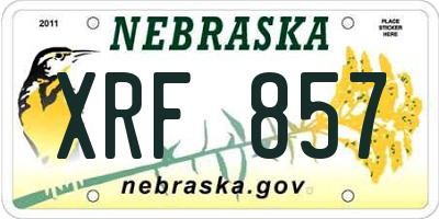 NE license plate XRF857