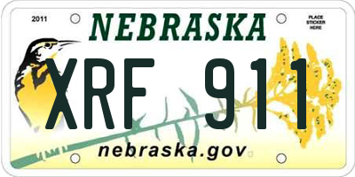 NE license plate XRF911