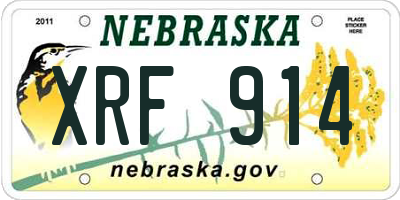 NE license plate XRF914