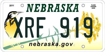 NE license plate XRF919