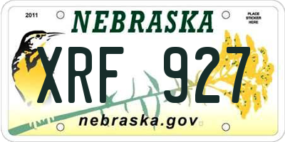NE license plate XRF927