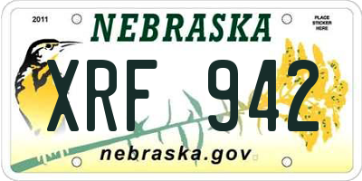 NE license plate XRF942