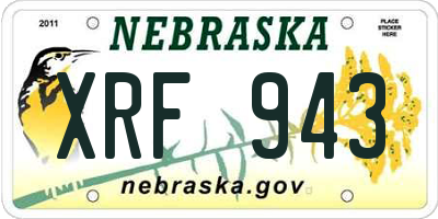 NE license plate XRF943