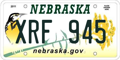 NE license plate XRF945