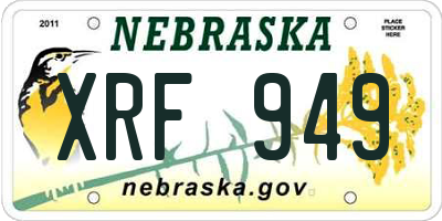 NE license plate XRF949