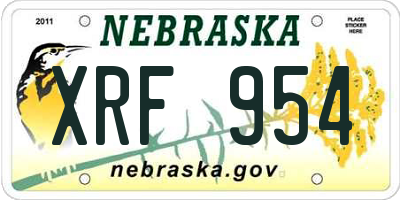 NE license plate XRF954
